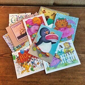 Current Brand Assorted Birthday Greeting Cards Lot of 15 Cute Animal Designs